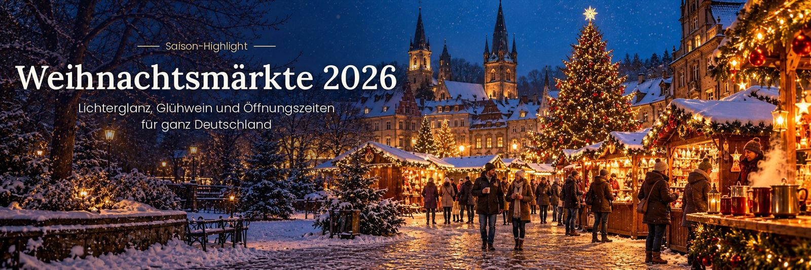 Saison-Highlight: Weihnachtsmärkte 2026. Lichterglanz, Glühwein und Öffnungszeiten für ganz Deutschland
