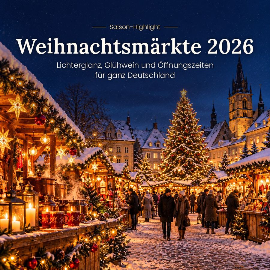 Saison-Highlight: Weihnachtsmärkte 2026. Lichterglanz, Glühwein und Öffnungszeiten für ganz Deutschland